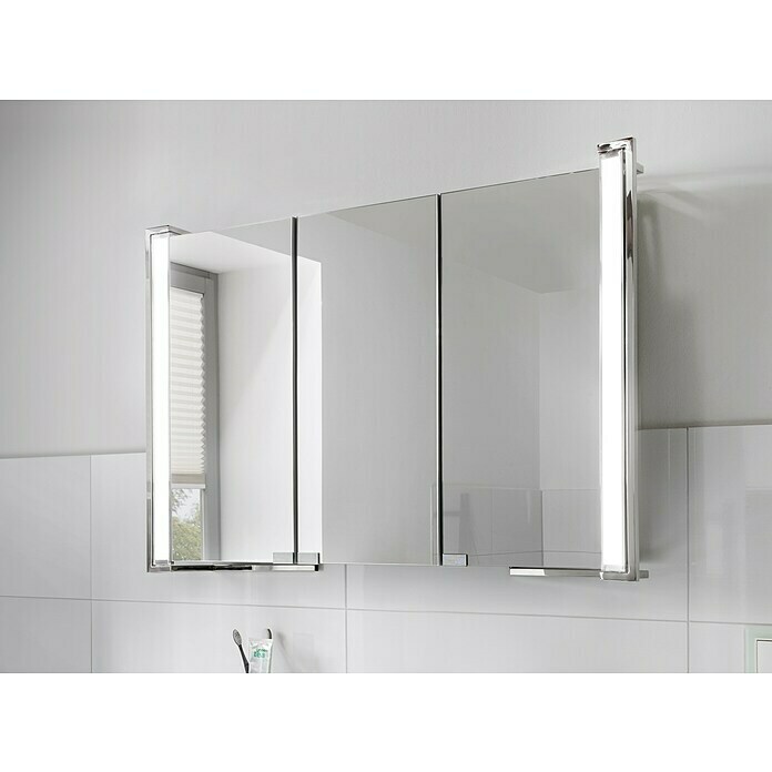 Camargue Flexilight LED-Spiegelschrank (B x H: 80 x 60 cm, Mit Beleuchtung, Spanplatte, Eiche Maron)