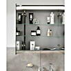 Modern 3.0 LED-Spiegelschrank (B x H: 80 x 70 cm, Mit Beleuchtung, Spanplatte, Berg Eiche)