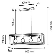 Spotlight Pendelleuchte (60 W, Eiche, Höhe: 90 cm)