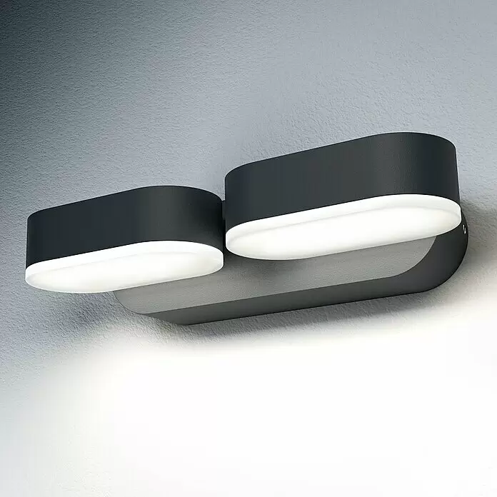 Ledvance LED-Außenwandleuchte Endura Style Mini Spot - 13 W, 100 x 230 x 54 mm, Grau, IP44 - Stimmungsaufnahme