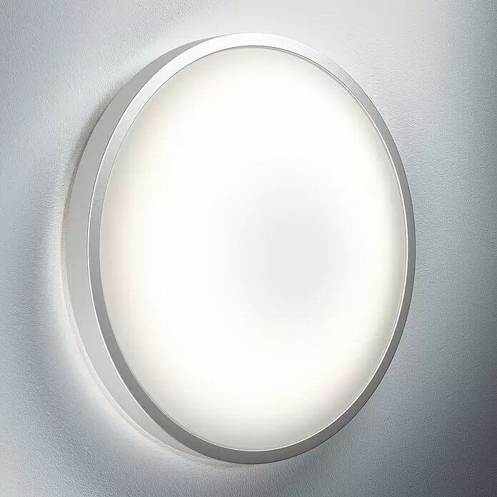 Ledvance LED-Deckenleuchte rund Silara - 21 W, Ø x H: 400 x 88 mm, Silber, Weiß, Neutralweiß - Stimmungsaufnahme