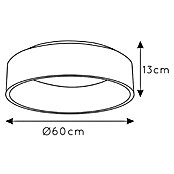 Lucide Talowe LED-Deckenleuchte rund (42 W, Schwarz, Ø x H: 60 x 13 cm)