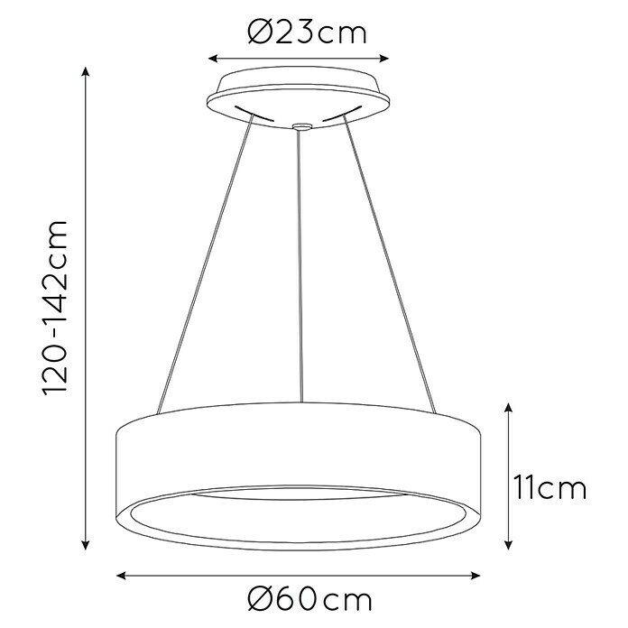 Lucide Talowe LED-PendelleuchteHöhe: 117 cm Sketch