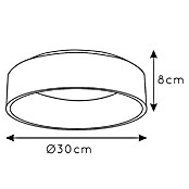 Lucide Talowe LED-Deckenleuchte rund (20 W, Schwarz, Ø x H: 30 x 8 cm)