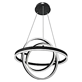 Lavida Ring LED-Pendelleuchte rund (55 W, Ø x H: 50 x 120 cm, Schwarz, Mehrfarbig)