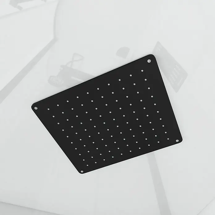 Aurlane Cabina de ducha completa redonda Urban 2 - 90 x 90 x 215 cm, Blanco/Negro - Cabezal de ducha cuadrado negro con múltiples orificios que ofrece una experiencia de ducha moderna y elegante. Perfecto para cualquier baño.