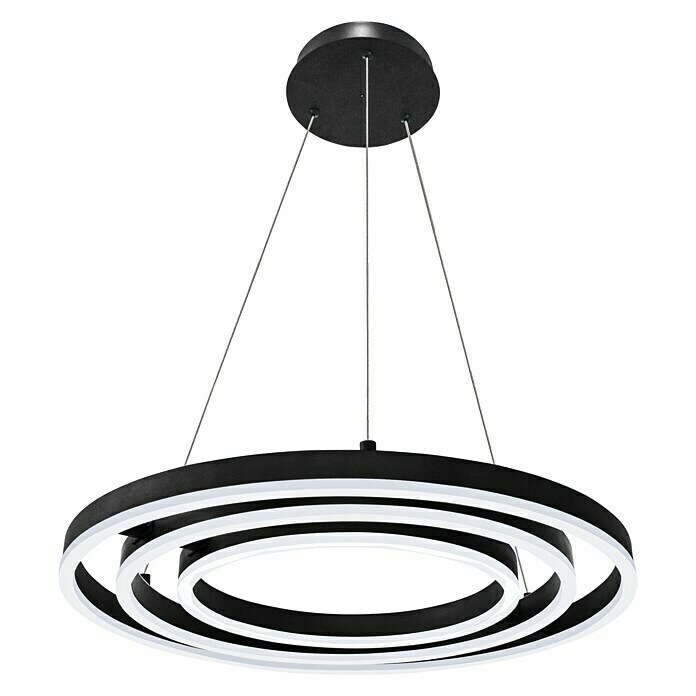 Lavida Ring LED viseća svjetiljka  (55 W, Ø x V: 50 x 120 cm, Crne boje, Raznobojno) | BAUHAUS