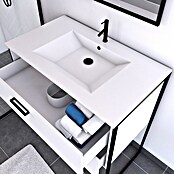 Aurlane Conjunto de mueble de baño Edge Blanc (Ancho: 80 cm, Blanco/Negro) | BAUHAUS