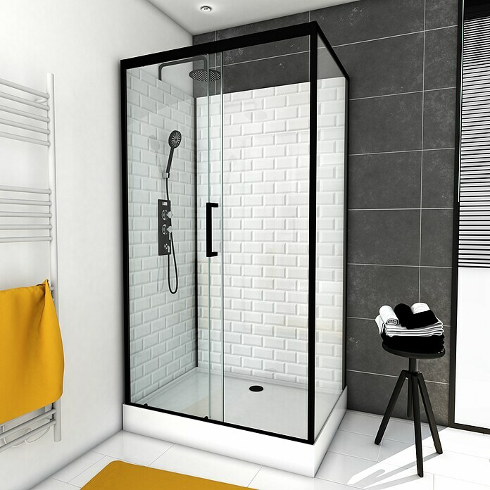 Cabina de ducha Urban 2 XXL (85 x 160 x 215 cm, Blanco/Negro