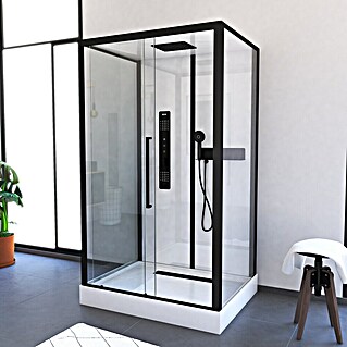 Aurlane Komplettdusche Urban 2 Front (90 x 115 x 215 cm, Weiß/Schwarz)