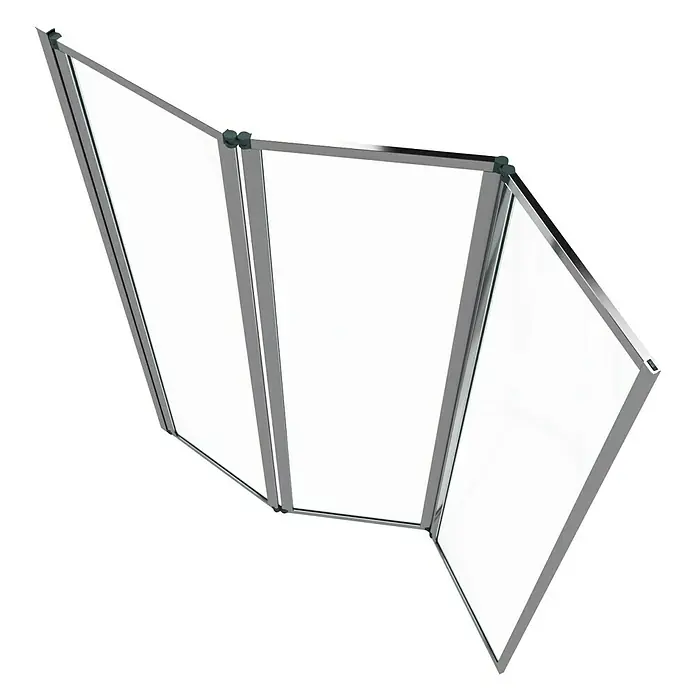 Aurlane Mampara para bañera Triple - An x Al: 125 x 143 cm, 3 ud., Cromo - Mampara de ducha con tres paneles y marco plateado. Una solución práctica para cualquier baño.