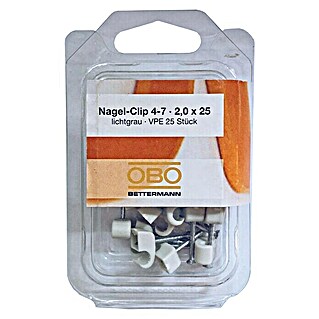 OBO Nagelschelle (4 mm - 7 mm, Länge Nagel: 25 mm, 25 Stk., Grau)