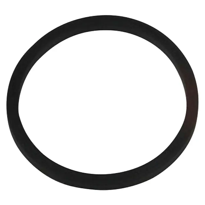 Quetschdichtung - 2 Stk., 1¼″, Geeignet für: Tauchrohre - Abbildung eines schwarzen Dichtungsrings. Ein nützliches Werkzeug für Sanitärinstallationen oder Reparaturen, das die Dichtheit gewährleistet.