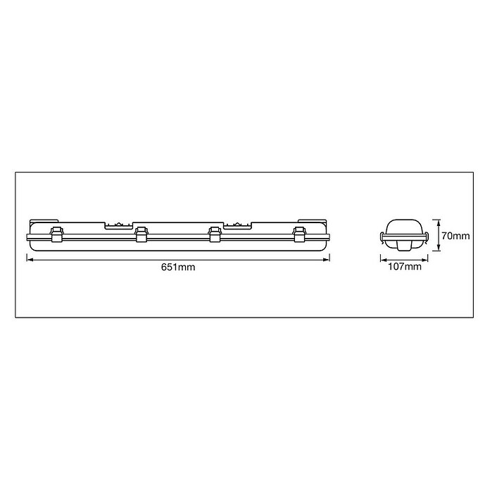 Ledvance LED letev za vlažne prostore Submarine  (Dolžina: 60 cm, Barva svetlobe: Nevtralno bela, 12 W, IP65) | 3094 - Feuchtraum Lichtleiste | CAKA - Zweckleuchten | CAK - Technisches Licht | CA - Beleuchtung | C - Elektro | BAUHAUS