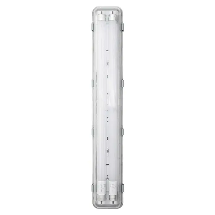 Ledvance LED-Feuchtraumlichtleiste Submarine - Länge: 60 cm, Lichtfarbe: Neutralweiß, 12 W, IP65 - Nahaufnahme einer robusten, wasserdichten LED-Leuchte. Perfekt für anspruchsvolle Umgebungen mit Schutz vor Feuchtigkeit und Staub.