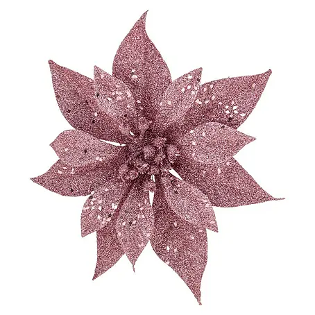 Dekoblüte Weihnachtsstern mit Clip
