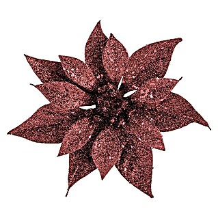 Dekoblüten Weihnachtsstern mit Clip (Bordeaux, Kunststoff, Durchmesser: 18 cm)
