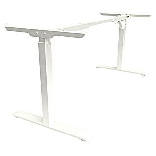 Tischgestell E-MORE (Breitenverstellung: 100 cm - 150 cm, Höhenverstellung: 65,5 cm - 117,5 cm, Traglast: 80 kg, Stahl, Weiß)