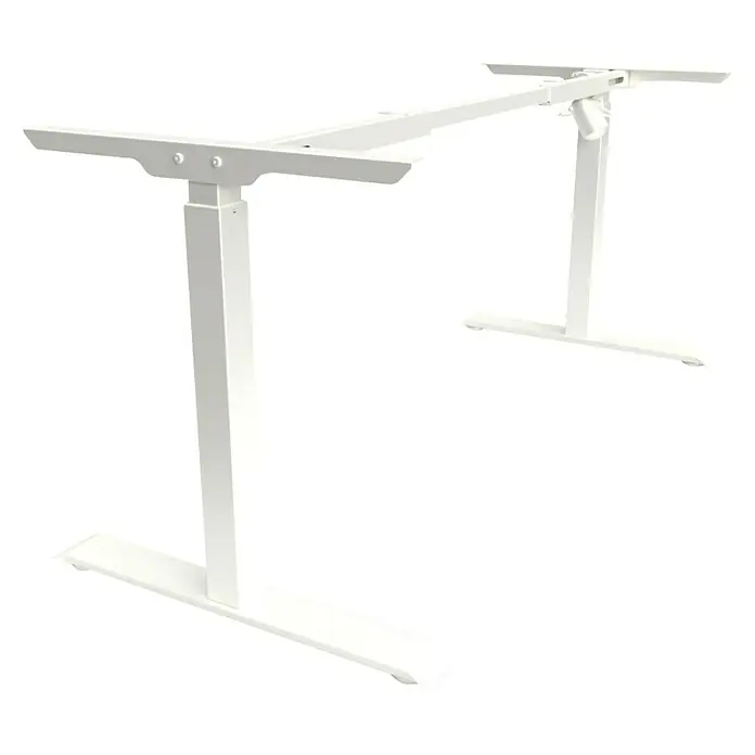 Tischgestell E-MOREBreitenverstellung: 100 cm - 150 cm, Höhenverstellung: 65,5 cm - 117,5 cm, Traglast: 80 kg, Stahl, Weiß - Weiße Tischgestell für einen höhenverstellbaren Schreibtisch, ideal für ergonomisches Arbeiten im Büro oder Homeoffice.