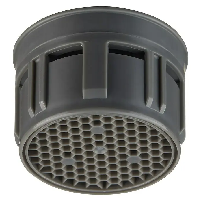 Admiral Aireador de ahorro de agua - M28, 1 ud., 27 l/min - 30 l/min - Aireador de grifo gris con patrón de panal para reducir el consumo de agua y producir un flujo de agua uniforme.