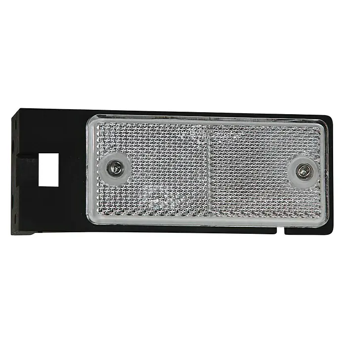 Stema Reflektor mit Gummihalter - 2 Stk., 40 x 90 mm - Rechteckiger, schwarzer Rückstrahler mit weißem Reflektor und zwei Schrauben, ideal für Anhänger oder andere Fahrzeuge zur Erhöhung der Sicherheit.