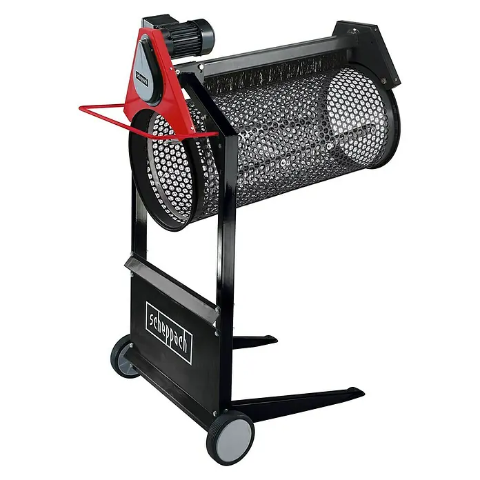 Scheppach Rollsieb RS 400 - 900 mm, Ø 20 mm - Scheppach Trommelsieb RS350: Ein robustes Gerät zum effizienten Sieben von Erde, Sand und Kompost. Ideal für Garten- und Landschaftsbau.