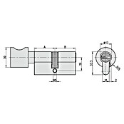 Basi Knaufzylinder BM (Baulänge innen: 55 mm, Baulänge außen: 45 mm, Material Zylinder: Messing, Bohrmuldenschlüssel) | BAUHAUS