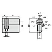 Basi Profilhalbzylinder BM (Baulänge innen: 10 mm, Baulänge außen: 40 mm, Material Zylinder: Messing, Bohrmuldenschlüssel) | BAUHAUS