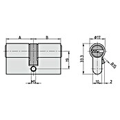 Basi Profilzylinder BM (Baulänge innen: 40 mm, Baulänge außen: 40 mm, Material Zylinder: Messing, Bohrmuldenschlüssel) | BAUHAUS