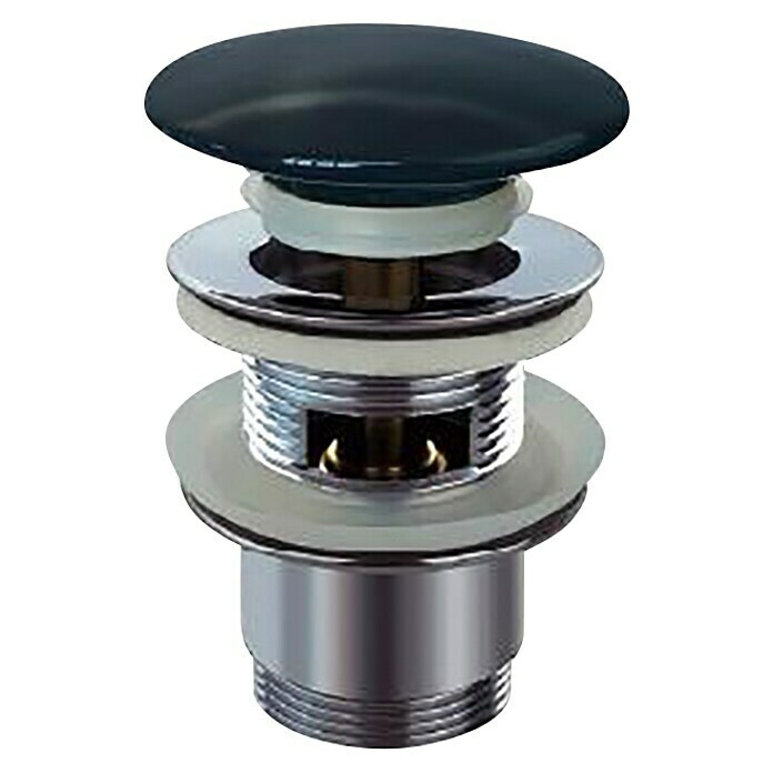 Afvoerplug Syros (1¼″, Zwart, Met drukknop) | BAUHAUS