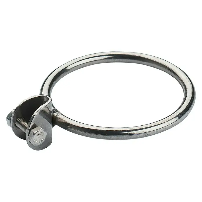 Bichero - Plata - Abrazadera de tubo de acero inoxidable con tornillo para sujetar tubos o varillas. Construcción duradera para una sujeción segura.