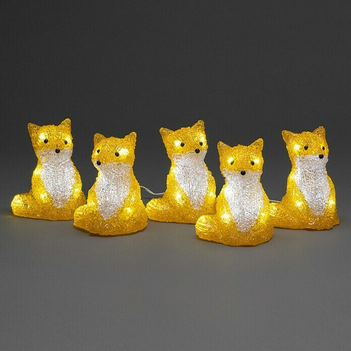 Konstsmide LED-Weihnachtsdekoleuchte Acryl Füchse (9 x 9,5 x 12 cm, Transparent, Netzbetrieben, LED) | BAUHAUS