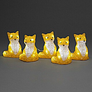 Konstsmide LED-Weihnachtsdekoleuchte Acryl Füchse (9 x 9,5 x 12 cm, Transparent, Netzbetrieben, LED)