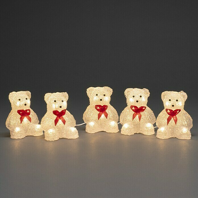 Konstsmide Decoratieve led-kerstverlichting Beertjes (8 x 10 x 12 cm, Transparant, Op netstroom, Led) | BAUHAUS