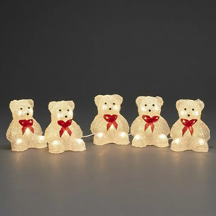 Konstsmide LED-Weihnachtsdekoleuchte Acryl Bären - 8 x 10 x 12 cm, Transparent, Netzbetrieben, LED - Vorderansicht