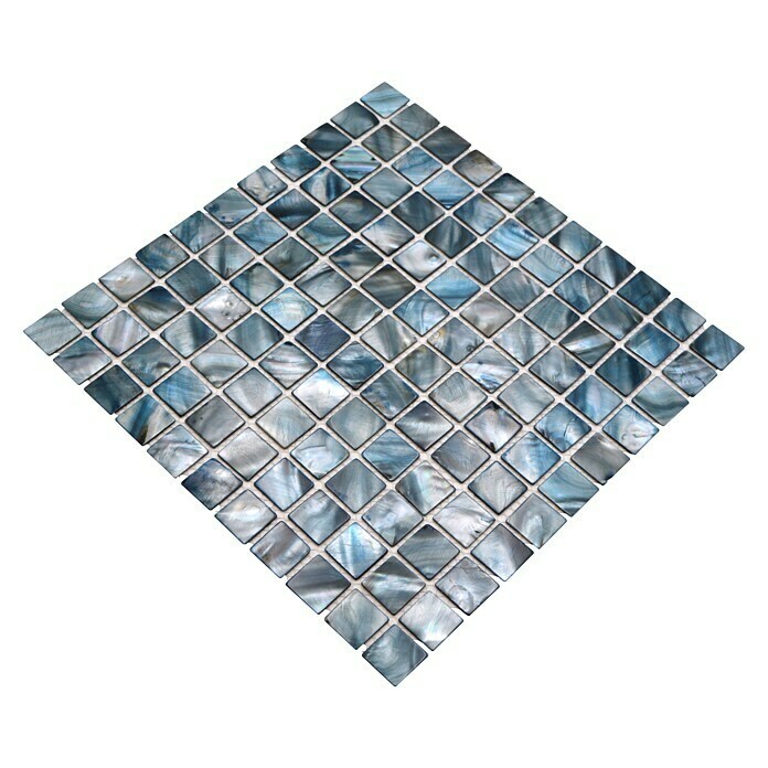 Mosaikfliese Quadrat Mix SM 2582 (30 x 30 cm, Blau/Grau, Glänzend