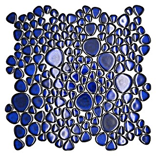 Mozaïektegel kiezel Uni XKM 451N (27,5 x 27,5 cm, Blauw, Glanzend)
