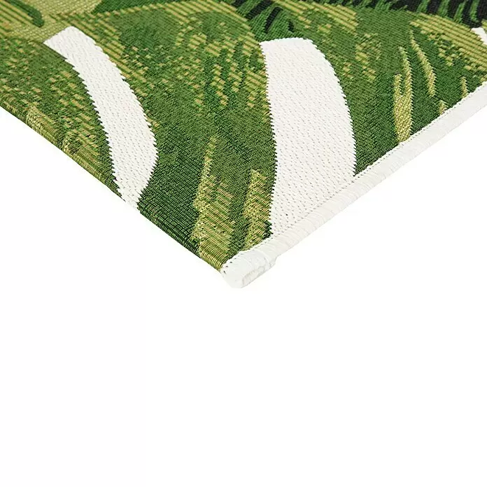 Outdoor-Teppich Kubana - Grün/Weiß, 230 x 160 cm, 75 % Polypropylen, 25 % Polyester - Detailaufnahme