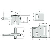 Aufschraub-Riegelschloss ATS 80 (Dornmaß: 39 mm, Passend für: Metalltore) | BAUHAUS