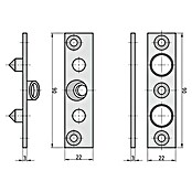 Basi Scharnierseitensicherung BSA 90 (L x B: 90 x 22 mm, Stahl) | BAUHAUS