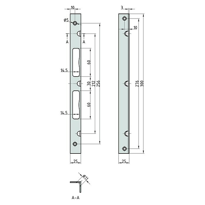 Basi Winkelschließblech SWS 995M (DIN Anschlag: Universell einsetzbar, L x B x H: 300 x 235 x 25 mm) | BAUHAUS