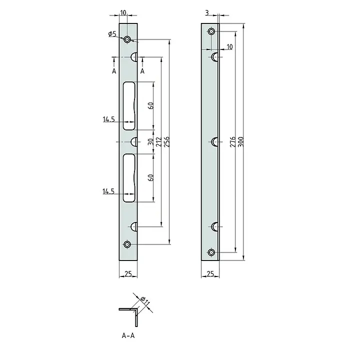 Basi Winkelschließblech SWS 995MDIN Anschlag: Universell einsetzbar, L x B x H: 300 x 235 x 25 mm
