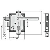 Basi Stumpfdrückerschloss SDS 130 (DIN Anschlag: Universell einsetzbar, Profilzylinder PZ) | BAUHAUS