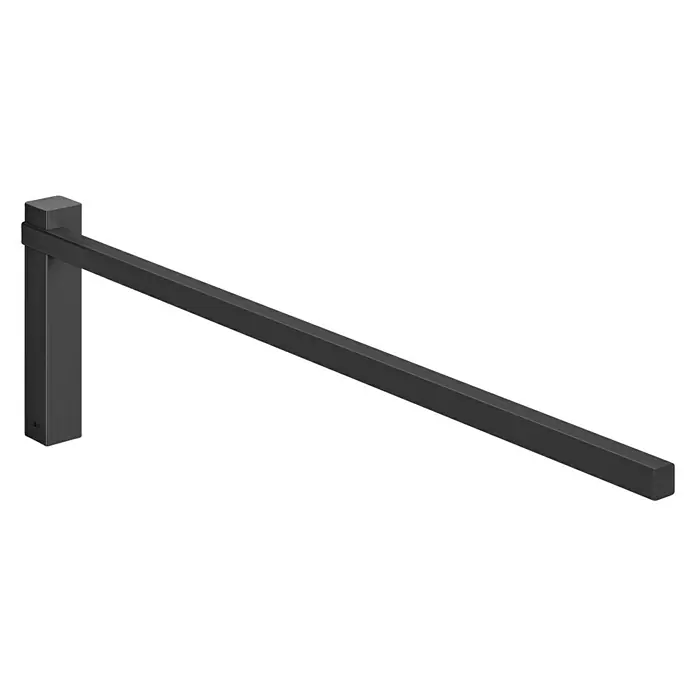 Zack Carvo Handtuchhalter - Länge: 44 cm, Schwarz, Glänzend - Eine minimalistische, mattschwarze Handtuchstange. Modernes Design für das Badezimmer mit klaren, rechteckigen Formen für Handtücher.