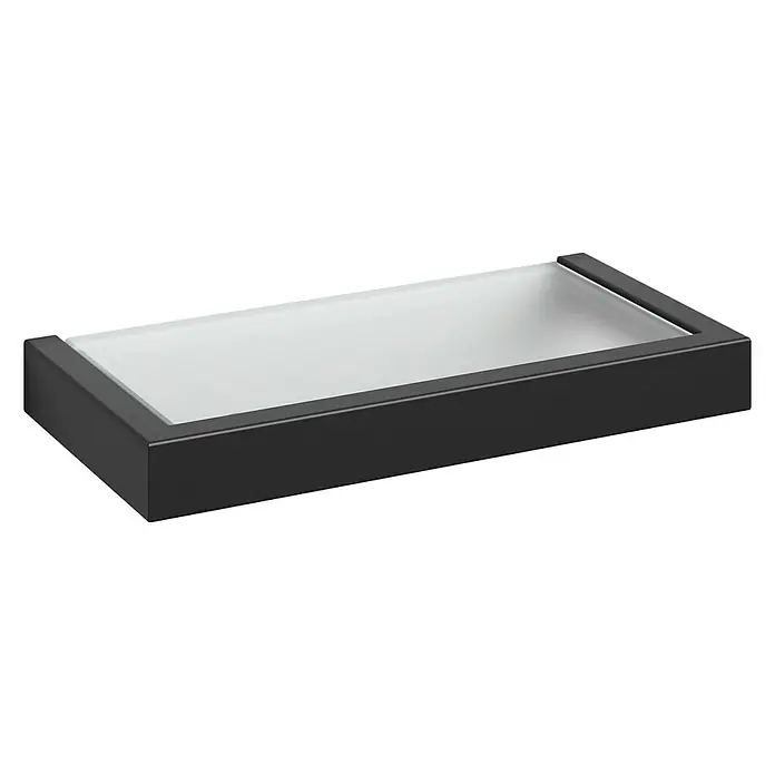 Zack Linea Badablage - Breite: 26,5 cm, Stahl, Schwarz - Rechteckige Seifenschale in Schwarz und Weiß. Das stilvolle Design ist ideal für Badezimmer und Gäste-WCs.