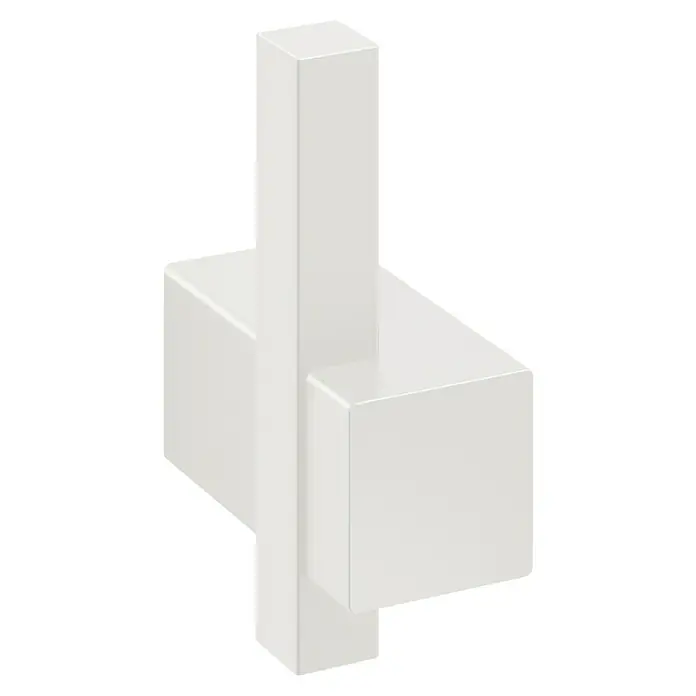 Zack Carvo Handtuchhaken - Länge: 4,5 cm, Weiß, Matt - Der moderne, weiße Handtuchhaken besticht durch sein minimalistisches, kubisches Design, das Eleganz und Funktionalität vereint.