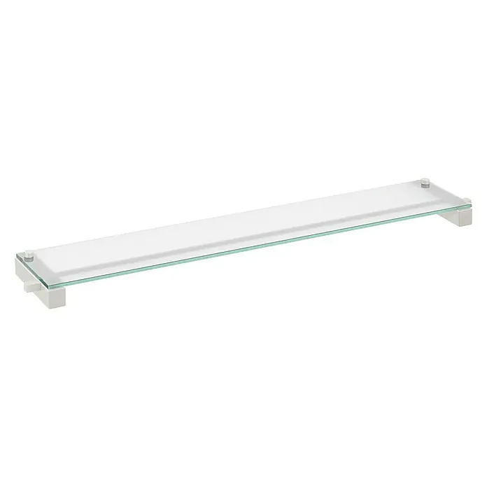 Zack Carvo Glasablage - Breite: 65,8 cm, Weiß, Matt - Elegantes Glasregal mit weißem Träger. Das Regal ist eine stilvolle Ablage für Badaccessoires und überzeugt durch sein minimalistisches Design.