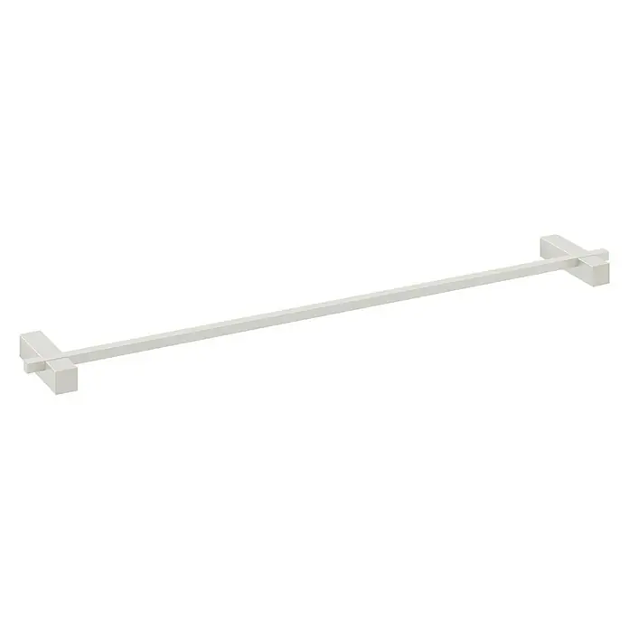 Zack Carvo Handtuchstange - Breite: 65,8 cm, Weiß, Matt - Ein minimalistischer, silberfarbener Handtuchhalter mit quadratischen Endstücken, ideal für moderne Badezimmer.