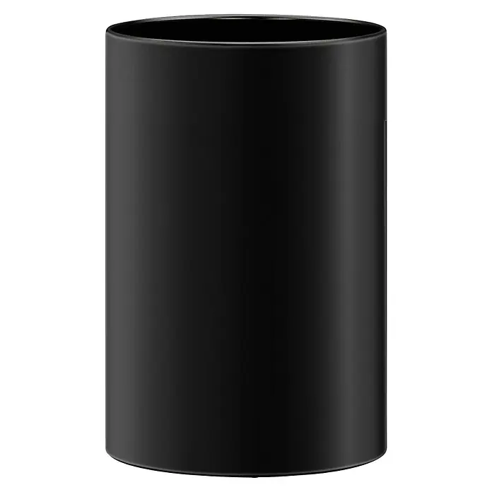 Zack Kosmetikeimer Civos - Schwarz, Rund, Matt - Schwarzer zylindrischer Behälter für den Innenbereich. Dieser elegante, moderne Abfalleimer ist ideal für Büro oder Zuhause.