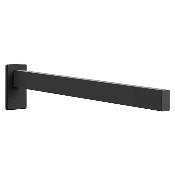 Zack Linea HandtuchhalterBreite: 4 cm, Schwarz, Matt - Schwarze eckige Wandhalterung, die eine minimalistische und moderne Ästhetik für Badezimmer oder Küchen bietet, ideal für Handtücher oder Geschirrtücher.